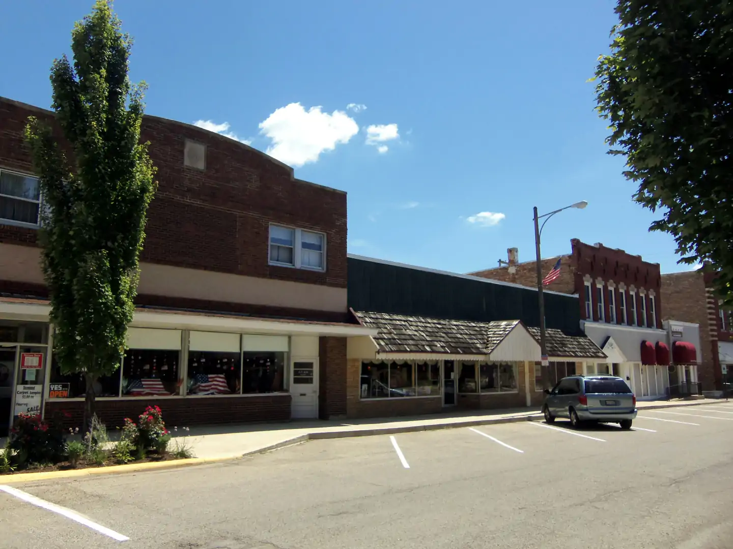 Buildings in downtown Henry, Illinois.