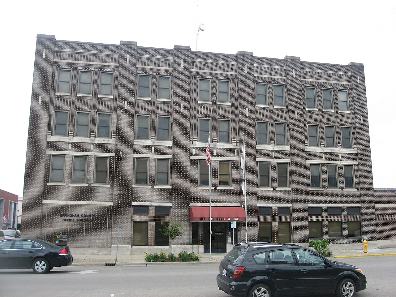Front of the Effingham County Building and Jail, located at 120 W