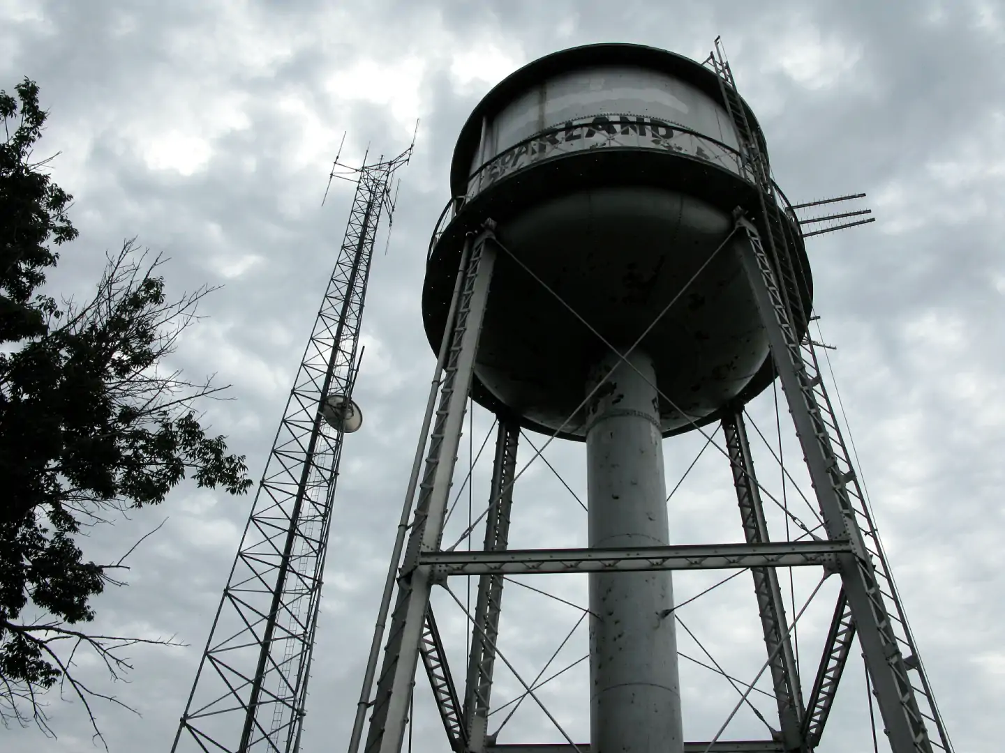 Water tower and transmitter tower, Sparland, Illinois